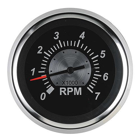 Sierra 67363P Black Sterling Series 3″ Stainless Steel Outboard & 4 Stroke Gas Engine 0-7000 RPM Dial Range Tachometer with Outboard Alternator or Coil Sender Code