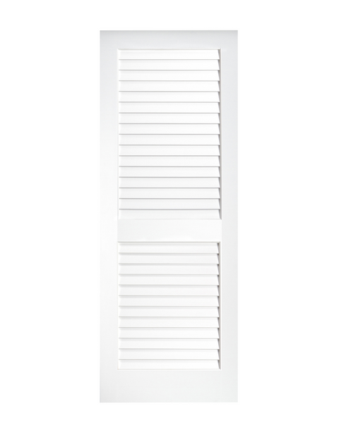 30 in. x 80 in. Primed Plantation Louver Door