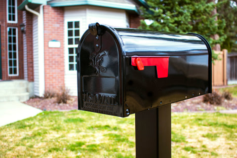 Gibraltar Mailboxes Elite Metal Post Mounted Black Mailbox 8-3/4 in. H x 6-7/8 in. W x 20 in.