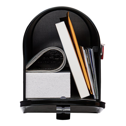 Gibraltar Mailboxes Elite Metal Post Mounted Black Mailbox 8-3/4 in. H x 6-7/8 in. W x 20 in.