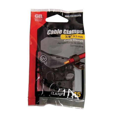 Gardner Bender 3/8 in. Dia. Plastic Cable Clamp 15 pk