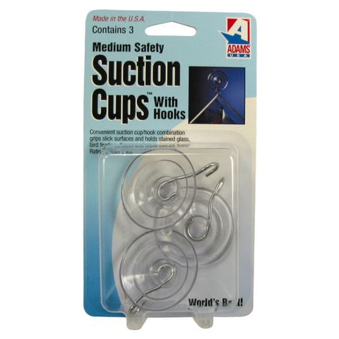 Adams Suction Cup With Hooks Plastic Clear