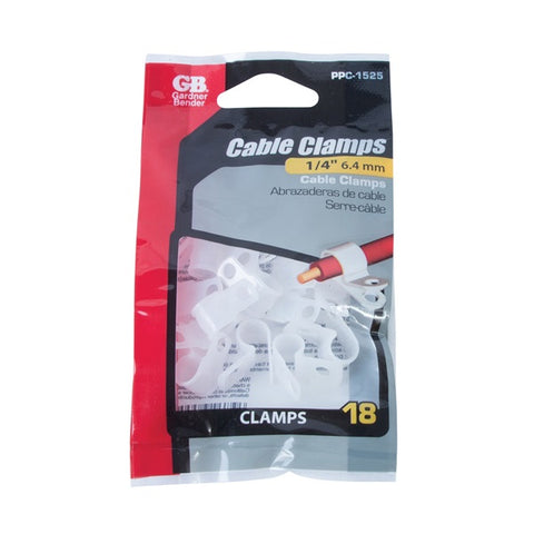 Gardner Bender 1/4 in. Dia. Plastic Cable Clamp 18 pk