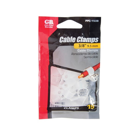 Gardner Bender 3/8 in. Dia. Plastic Cable Clamp 15 pk