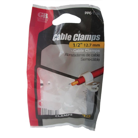 Gardner Bender 1/2 in. Dia. Plastic Cable Clamp 12 pk