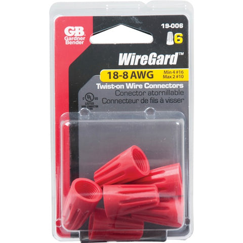 Wingguard Industrial Wire Connector Thermoplastic Red 6