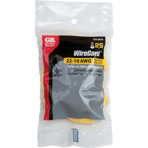 Wingguard Industrial Wire Connector Thermoplastic Yellow 25