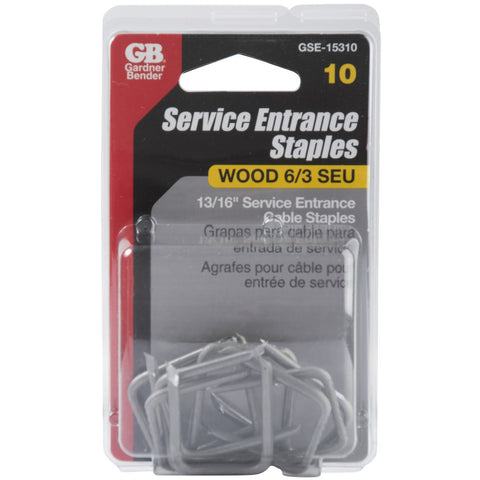 GB Graphite metallic Steel Metal Service Entrance Staple 10