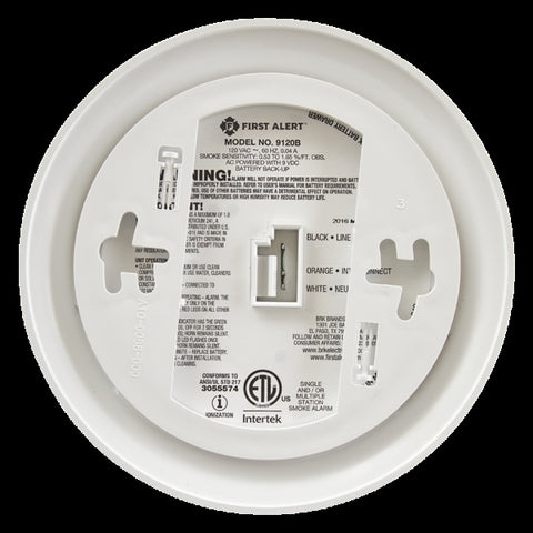First Alert Hard-Wired with Battery Back-up Ionization Smoke Alarm
