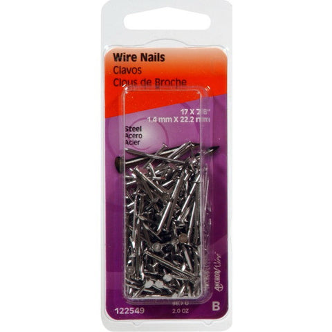 Hillman 17 Ga. 7/8 in. L Bright Steel Wire Nail 2 oz.