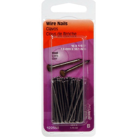 Hillman Flat 1-1/2 in. L Wire Nail Smooth Steel 16 Ga. 1.8 oz.