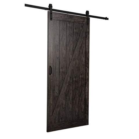 Renin Brownstone Series BD053W01IA1IAE360 Barn Door Kit, Iron Age, 36 in W x 84 in H W x H, Engineered Wood