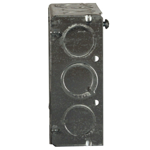 Raco 4 in. H Square 2 Gang Outlet Box 1/2 in. Gray Steel