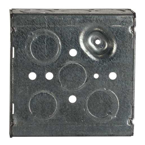 Raco 4 in. H Square 2 Gang Outlet Box 1/2 in. Gray Steel