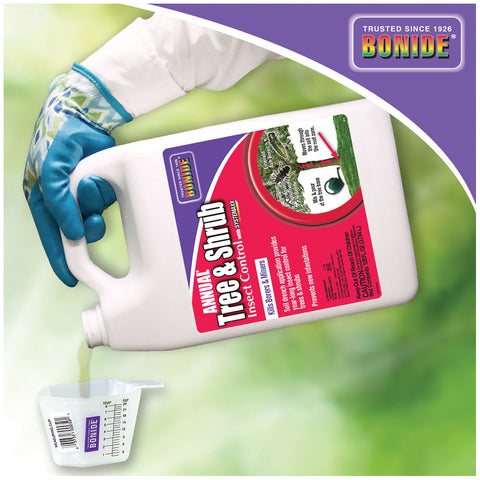 Bonide Annual 611 Concentrated Tree and Shrub Insect Control, 1 gal, Opaque/Tan, Liquid