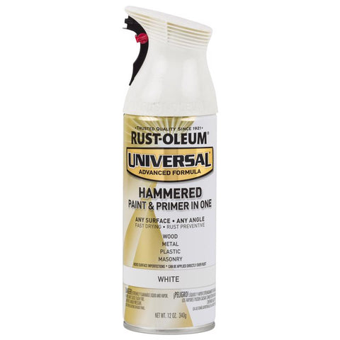 Rust-Oleum Universal Hammered White Paint+Primer Spray Paint 12 oz, Pack of 6
