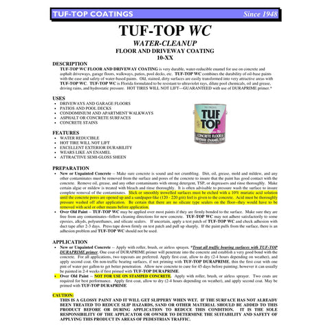 Tuf-Top Semi-Gloss Light Tint Water-Based Acrylic Latex Floor & Driveway Coating 5 gal