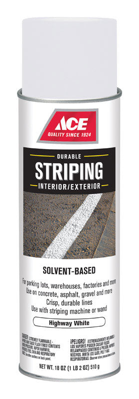Ace Striper White Solvent-Based Striping Paint Spray 18 oz.