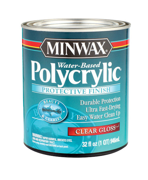 Minwax Indoor Clear Gloss Water-Based Polycrylic 1 qt.