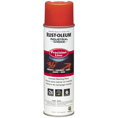 Rust-Oleum Industrial Choice Fluorescent Red Inverted Marking Paint 17 oz, Pack of 6