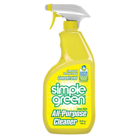 Simple Green 3010001214003 Concentrated All-Purpose Cleaner, 32 oz Bottle, Liquid, Lemon, Yellow