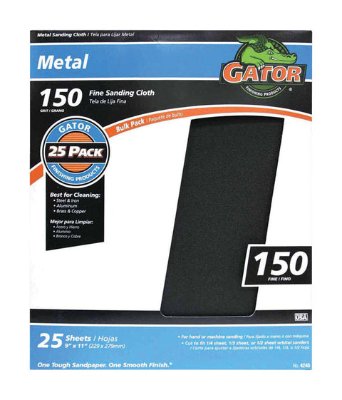 Gator Emory Cloth Sanding Sheet 11 in. L 150 Grit Fine 1 pc.