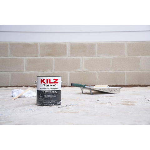 KILZ Original Interior/Exterior White Flat Oil-Based Alkyd Oil Primer 1 gal, Pack of 4
