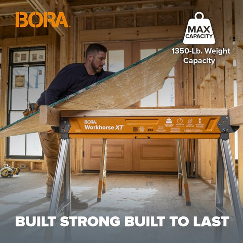 Bora Portamate PM-3360 Sawhorse, 2700 lb, 3 in W, 38 in H
