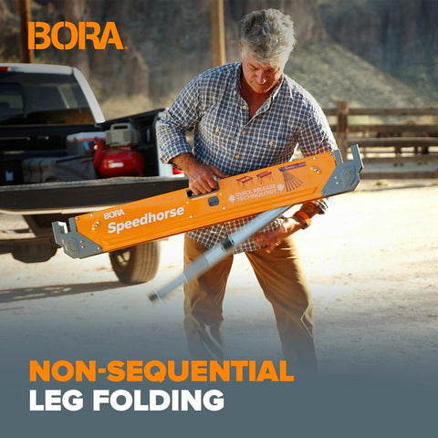 Bora Portamate Speedhorse PM-4550 Adjustable Sawhorse, 1500 lb, 30 to 36 in H, Steel, Orange