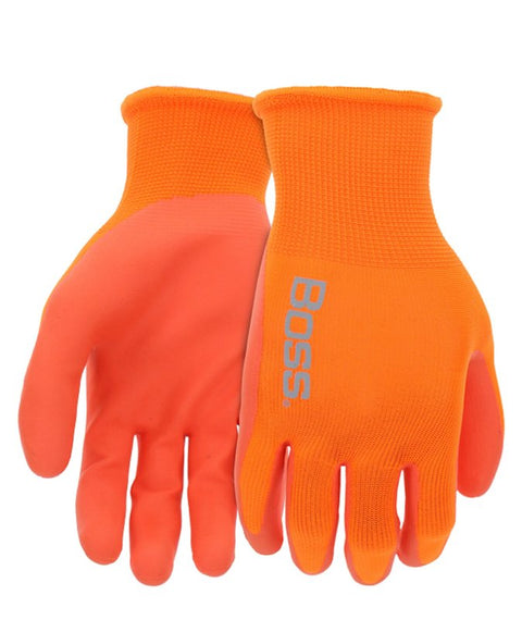 Boss Tactile Grip Series B31101-L5P Coated Gloves, Men's, L, Elastic Knit Wrist Cuff, Nitrile Coating, Polyester, 5PK