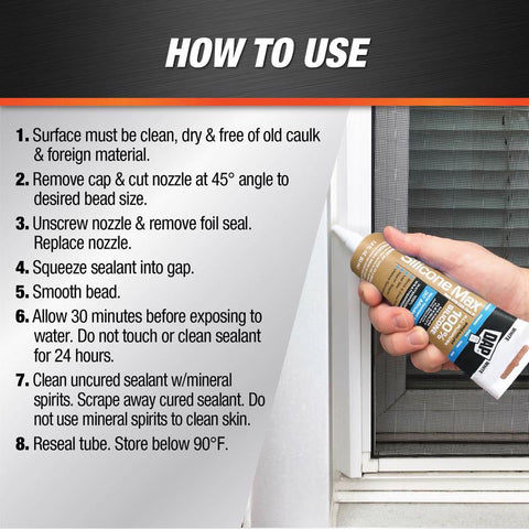 DAP Silicone Max Clear Silicone All Purpose Sealant 2.8 oz, Pack of 12