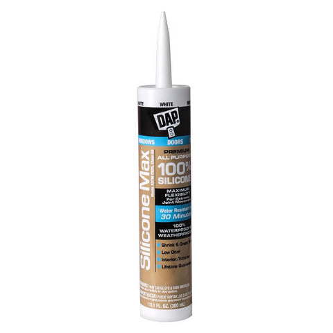 Creative Dap Shell DAP Silicone Max White Silicone All Purpose Sealant 10.1 oz, Pack of 1 ...