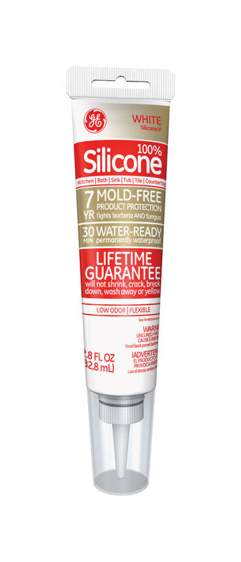 GE 100% Silicone II Sealant White 2.8 oz.