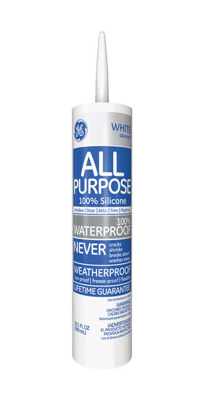 GE 100% Silicone I Sealant White 10.1 oz.