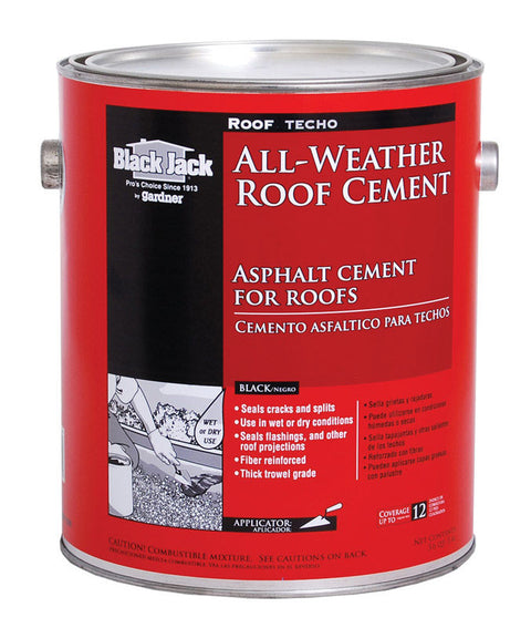 Black Jack Roof Techo Asphalt All-Weather Roof Cement 3.6 qt. Black