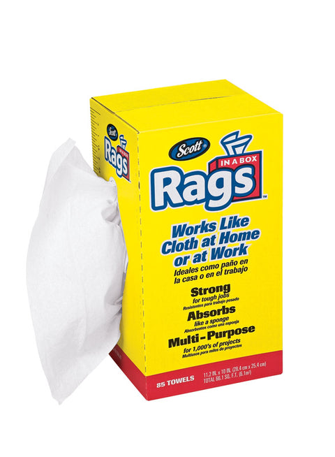 Scott Rags in a Box Paper Cleaning Cloth 10 in. W x 10.8 in. L 85 count
