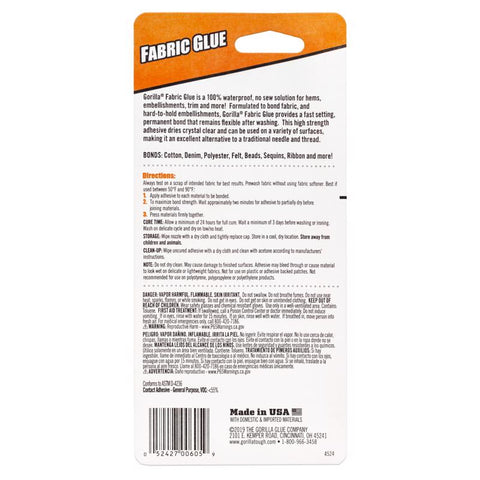 Gorilla High Strength Glue Clear Adhesive 2.5 oz, Pack of 3
