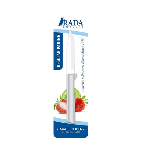 Rada Cutlery DR101 Regular Paring Knife, 3-1/4 in L Blade, High-Carbon Stainless Steel Blade, Aluminum Handle