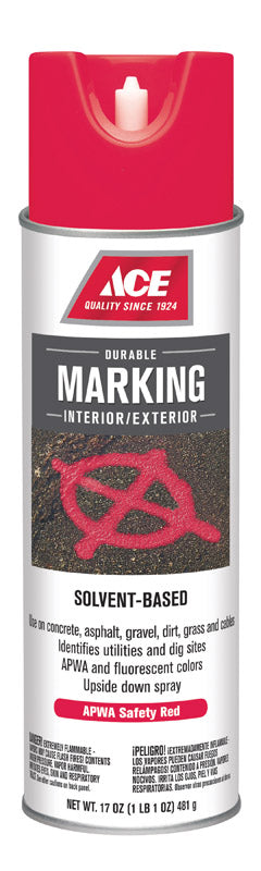 Ace Sovent-Based APWA Safety Red Upside-Down Marking Spray Paint 17 oz.
