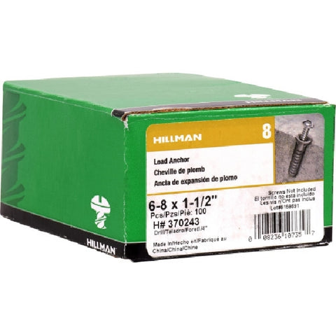 Hillman Wood Screw Anchor 1/4 in. Dia. x 1-1/2 in. L 100 pk