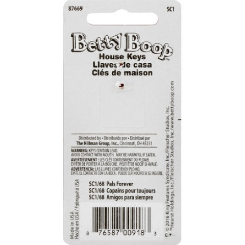 Howard Keys Betty Boop Betty Boop Pals Forever House/Office Key Blank Single sided For Schlage