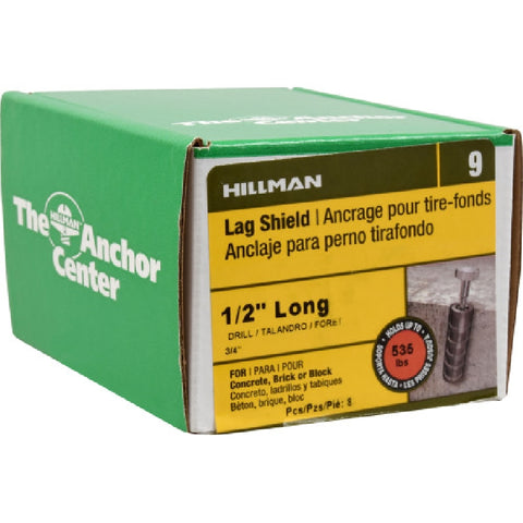 Hillman 3/8 in. Dia. x 1/2 in. Long in. L Zinc Round Head Ribbed Anchor 8 pk