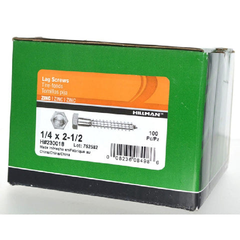 Log Screw Shell Hillman 1/4 in. x 2-1/2 in. L Hex Lag Screw – Shell Lumber and Hardware