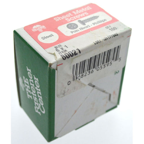 Hillman Pan Head Phillips Drive Sheet Metal Screws Steel 6 x 1 in. L 100 per box