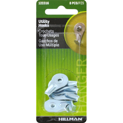Hillman AnchorWire 1 lb. Steel Utility Utility Hooks 8 pk
