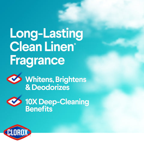 Clorox Splash-Less Clean Linen Scent Bleach 40 oz, Pack of 6