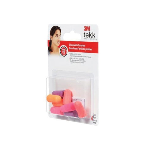Tekk Disposable Ear Plugs 32 dB Orange/Purple 4 pair