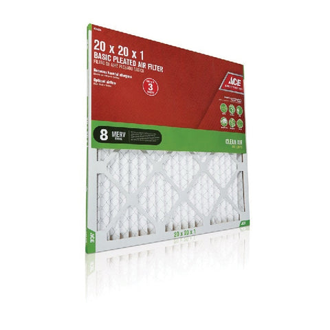 Ace 20 in. L x 20 in. W x 1 in. D Pleated Air Filter 8 MERV