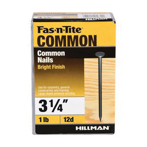 Ace Round 3-1/4 in. L Common Nail Smooth Bright 1 lb.