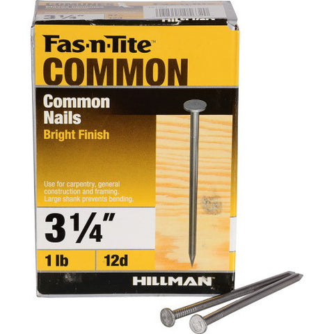Ace Round 3-1/4 in. L Common Nail Smooth Bright 1 lb.